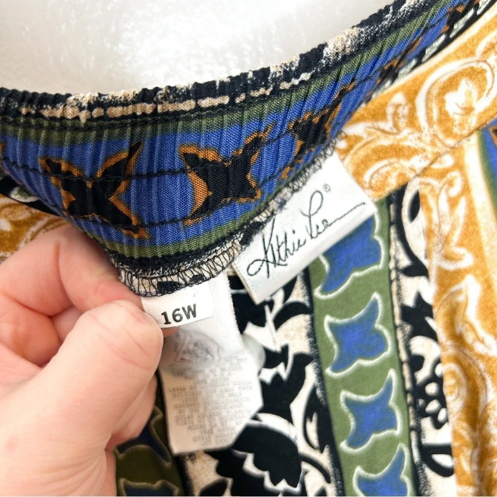 Vintage Kathie Lee 80's 90's Boho Tribal Print Midi Skirt Plus Size 16W‎
